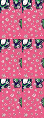 Suluboya çizim kalıbı. Moda baskısı. Eski model. Çiçeğin suluboya çizimlerinin mükemmel deseni. Raster illüstrasyonu. Dekorasyon ve tasarım için güzel desen.