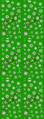 Raster illüstrasyonundaki çiçek desenli çizim. Suluboya tarzında yeşil renkte çiçekler.