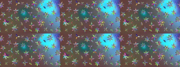 Raster Çiçek İllüstrasyonu 'nun şirin tekstili. Kahverengi renkli etnik çiçeklerle zarif bir eskiz deseni..