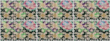 Suluboya stilinde gri renkte. Küçük çiçekli kusursuz yay deseni. Raster illüstrasyonu.