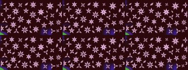 Düz Çiçek Elementleri Tasarımı. Çiçekli eskiz arkaplanı. Renkli Bahar Teması eskiz kalıbı. Çocuk stili.