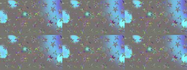 Gri renkli Asya tekstili. Çiçek desenli çizim. Raster illüstrasyonu.