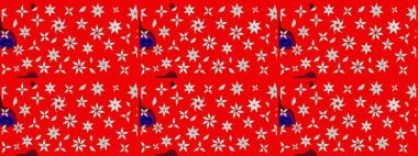 Suluboya çiçekli çiçek deseni. Raster illüstrasyonu. Kırmızı renkte güzel tekstil.