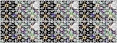 Raster illüstrasyonunda kusursuz çiçek deseni. Gri renkli çiçekler.