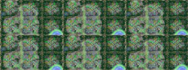 Vadinin yeşil renkli çiçekleri. Raster dikişsiz çiçek deseni.