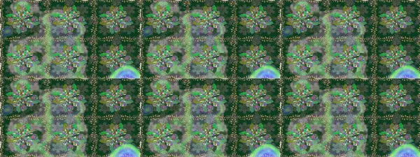 Vadinin yeşil renkli çiçekleri. Raster dikişsiz çiçek deseni.