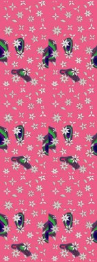 Küçük çiçekteki sevimli çiçek deseni. Raster illüstrasyonu. Güzel karalamalı çiçek desenli çizim. Güzel kumaş deseni.