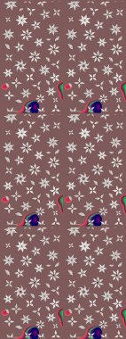 Desen, çizim, çiçek sınırı. Kıvırcık, parlak örgü. Güzel, parlak, pürüzsüz kumaş, tuval. Raster illüstrasyonu. Eski moda arka plan. Çiçeklerin çelengi.