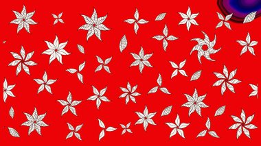 El çizimi, soyut ve süslü elementler. Suluboya resim taklit Raster çizimi. Kırmızı renkler. Yaz çiçekleri teması. Klasik çiçekler..