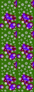 Raster Güzel kumaş deseni. Raster suluboya deseni, narin çiçekler, yeşil çiçekler, tebrik kartı şablonu..