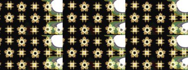 Egzotik çiçekler, botanik olarak parlak, klasik siyah renkler. Klasik tropikal doğal elementlerin suluboya seti. Raster illüstrasyonu.