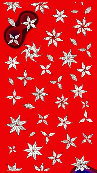 Modern stil dokusu. Çiçek desenli raster, kırmızı çizgi grafik deseni soyut raster arkaplan.