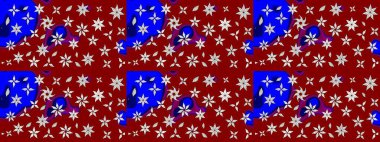 Kırmızı renkte çiçekler. Raster illüstrasyonu. Çizim çiçek deseni duvar kağıdı için kullanılabilir.