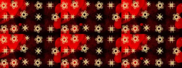 Güzel kumaş deseni. Raster illüstrasyonu. Raster illüstrasyonundaki çiçek desenli çizim. Kırmızı renklerde.