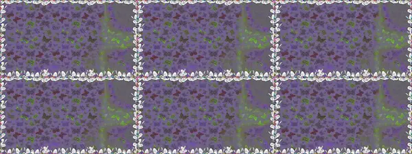 Klasik tarzda hem de. Raster illüstrasyonu. Doğa kelebeğinin yüksek kalitesi. Su rengi filtre efektiyle mor ve gri renkte resimler.