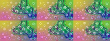 Çiçekli çiçek deseni, suluboya. Yeşil renkli çiçekler. Renkli Bahar temalı eskiz kalıbı. Düz Çiçek Elementleri Tasarım Raster illüstrasyonu.