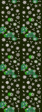 Raster illüstrasyonu. Moda baskısı, albüm, ambalaj kağıdı ve duvar kağıdı için zarif dekoratif süslemeler. Küçük çiçekli basit bir çiçek çizimi. Gri renkte şirin çiçekler.