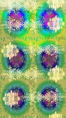 Raster kar taneleri arka planda. Kar taneleri deseni. Soyut kar taneleri arkaplanda izole edilmiş düz dizayn. Kar tanesi rengarenk desen. Raster illüstrasyonu.