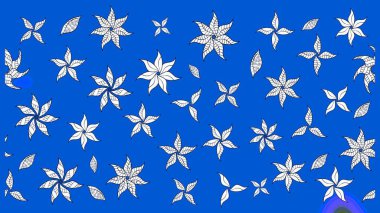 Mavi renkli çiçekler. Çiçekli karalama şeklinde Raster çiçek deseni. Nazik, narin çiçek arkaplanı.