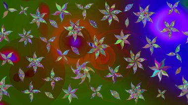 Yeşil renkli çiçekler. Çiçekli eskiz çizimi. Renkli Yaz Temalı eskiz kalıbı. Düz Çiçek Elementleri Tasarımı.