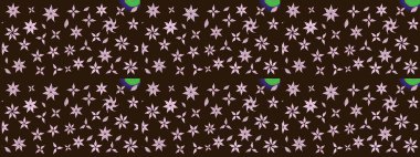 Güzel çiçek deseni. Renkli Bahar Teması eskiz kalıbı. Kahverengi renkli çiçekler. Düz Çiçek Elementleri Tasarımı.