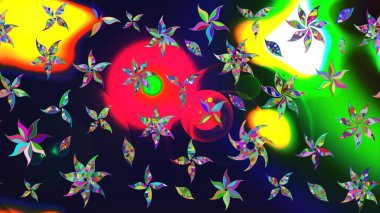 Suluboya tarzında gri renkli çiçekler. Raster illüstrasyonunda çiçek deseni çizimi.