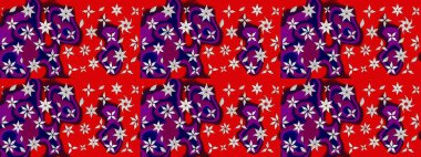 Çiçek desenli raster, kırmızı çizgi grafik desenli soyut raster arkaplan. Modern stil dokusu.