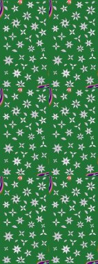 Raster suluboya çiçek deseni, narin çiçekler, yeşil çiçekler, tebrik kartı şablonu. Güzel kumaş deseni.