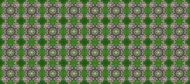 Yeşil, gri ve nötr renklerde altın elementler içeren pürüzsüz desenler. Şam tasarım için kusursuz desen.