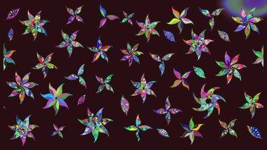 Raster illüstrasyonu. Çiçek deseni. Renkli Bahar Teması eskiz kalıbı. Chichi 'nin kumaş kalıbını çiz. Düz Çiçek Elementleri Tasarımı.