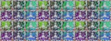 Elle çizilmiş çiçek deseni (fayans). Tekstil için dikişsiz suluboya desen. Sevimli çiçeklerle, desenli, mavi renklerle renksiz desen.