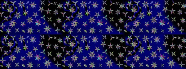 Raster illüstrasyonu. Çiçekli karalama şeklinde Raster çiçek deseni. Nazikçe, yaz çiçekleri mavi renklerde.