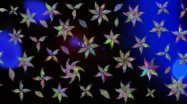 Küçük çiçekteki sevimli çiçek deseni. Siyah renkte çiçekler.