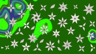 Nazik, narin çiçek arkaplanı. Yeşil renkli çiçekler. Raster çiçek desenli ve çiçekli..