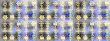 Raster sevimli kar taneleri renkli arka plan üzerinde. Raster resim. Raster kar taneleri desen.