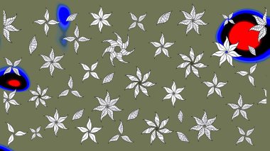 Çiçekli yumuşak bir eskiz şekli. Raster çiçekleri klasik tarzda çizilmiş. Yumuşak, yeşil renkli bahar çiçekleri. Raster illüstrasyonu.