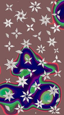 Sabıka fotoğraflarında, bebek kıyafetlerinde, duvar kâğıtlarında, paket kutularında falan kullanılabilir. Zarif, parlak ve eskiz kahverengi çiçek deseni tasarımı.