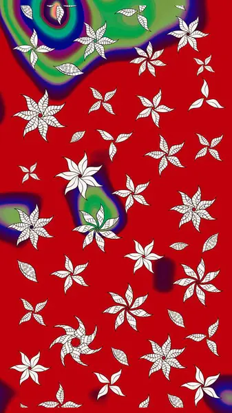 Kıvırcık, parlak örgü. Raster illüstrasyonu. Desen, çizim, çiçek sınırı. Çiçek çelengi. Eski moda arka plan. Güzel, pürüzsüz kumaş, tuval..