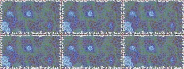 Mavi, nötr ve gri renkli bir resim. Tekstil, kumaş, baskı ve davetiye geçmişi. Kelebeklerle kusursuz desen. Raster..