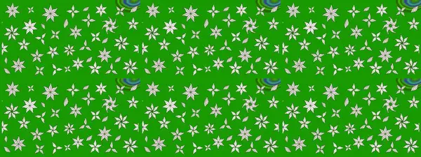 Parlak çiçekli yeşil renkler üzerine soyut çizim deseni. Çiçeksel elementlerle süslenmiş zarif raster dokusu. Küçük çiçekte şirin bir çiçek deseni var..