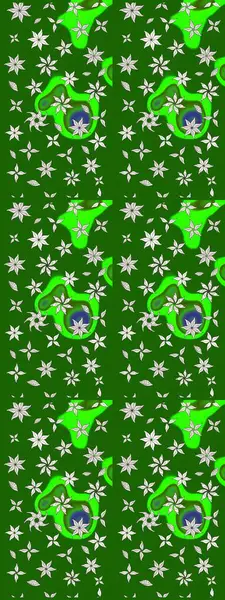 Yaprak ve çiçeklerin suluboya resimleri, yeşil renkte çizimler. Yumuşak, yeşil renkli bahar çiçekleri. Raster illüstrasyonu.