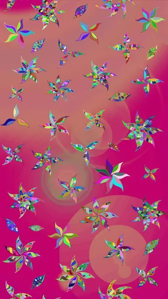 Raster illüstrasyonu. Tekstil veya kitap kapakları, imalat, duvar kağıtları, baskı, hediye paketi ve yapıştırma kitabı için çiçek eskizi geçmişi. Küçük ölçekli çiçeklerdeki basit sevimli desen.