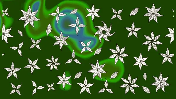 Parlak renkli çiçekli ve yeşil yapraklı harika bir çiçek deseni. Halk tarzı. Modern çiçek arkaplanı. Moda baskıları için zarif bir şablon.