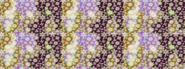 Küçük çiçekli yay deseni çiz. Raster illüstrasyonu. Suluboya stilinde nötr renkler üzerine.