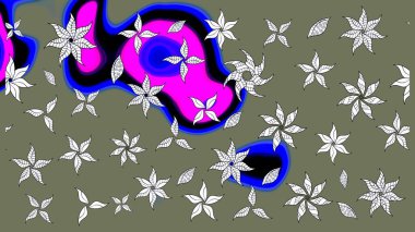 Robot resim. Küçük çiçekteki sevimli çiçek deseni. Raster illüstrasyonu.