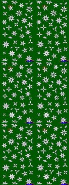 Yeşil renkli çiçekler. Raster düz çiçek çizim deseni. Tasarım hediye paketi, tebrik kartları, posterler ve afiş tasarımı.