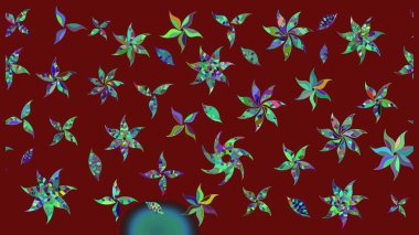 Kırmızı renklerde. Güzel kumaş deseni. Raster illüstrasyonu. Raster illüstrasyonunda çiçek deseni çizimi.