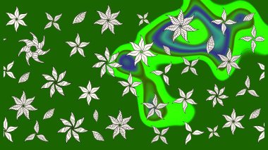 Raster deseni. Soyut çiçek çizim kalıbı arka planı. Küçük çiçekteki sevimli çiçek deseni. Yeşil renklerde. Raster illüstrasyonu.