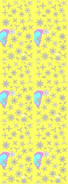 Oldukça eski bir besin torbası deseni, küçük sarı renkte, çiçekler. Tekstil, kumaş, kapaklar, duvar kağıtları, baskı, naylon, koleksiyon defteri, örgü, dekupaj için güzel bir eskiz. Millefleurlar.