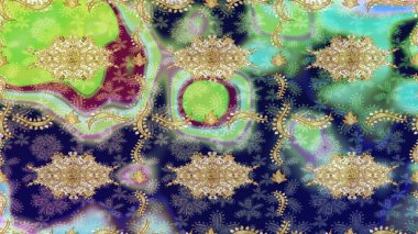 Mavi renkler üzerine grafiksel modern eskiz deseni. Skeç raster arka planı. Duvar kâğıdı barok, İspanyol kumaşı. Çiçek deseni çizimi.